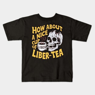 Helldivers 2 How about a nice cup of liber-tea Funny Skull Kids T-Shirt